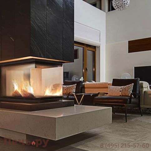 Каминная топка Kratki Pro NBU, П-образное стекло, гильотина фото 3