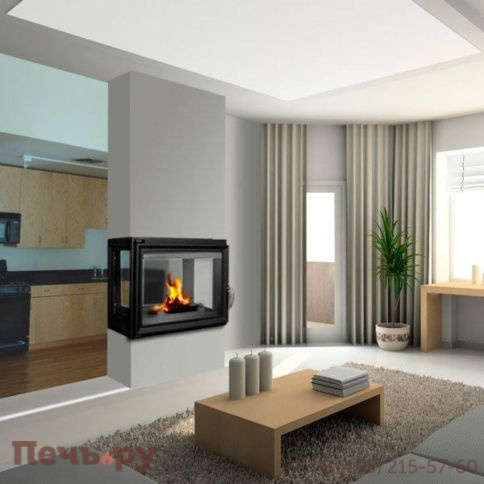 Каминная топка Kratki Zuzia/LPT (тунель, стекло слева-справа) фото 2