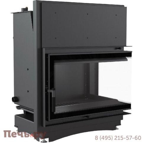 Каминная топка Kratki Zuzia/PW/BL/BP/15/BS/W/Deco, Г-образное стекло слева/справа, змеевик фото 3