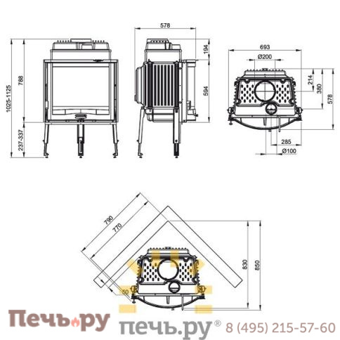Каминная топка La Nordica Focolare 70 Tondo фото 2