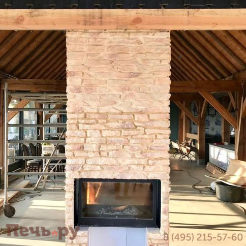 Каминная топка Liseo Castiron LCI 11 GDF, двусторонняя (180мм) фото 3