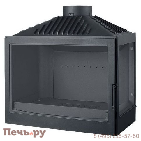 Каминная топка Liseo Castiron LCI 7 GFR, стекло справа,  с подводом внешнего воздуха фото