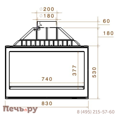 Каминная топка Liseo Castiron LCI 9 GDFS CL фото 3