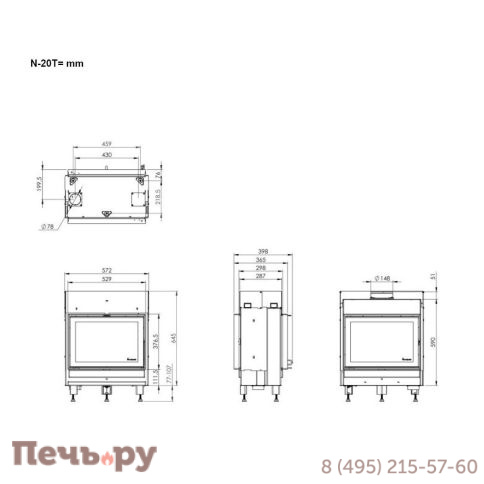 Каминная топка Nordpeis N-21T Exclusive фото 3