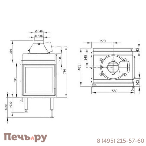 Каминная топка Nordpeis N-23G фото 2