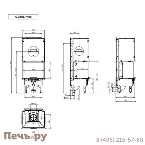 Каминная топка Nordpeis Q-24UL IR фото 2