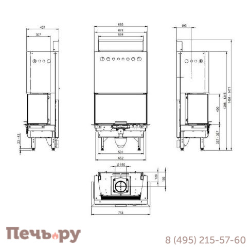 Каминная топка Nordpeis Q-34UL фото 2