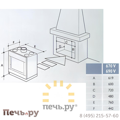 Каминная топка Supra Tertio 670 VLi фото 4