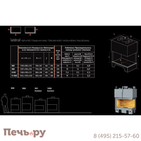 Каминная топка Totem Lateral Horizon TECHNIKA 1000 фото 5