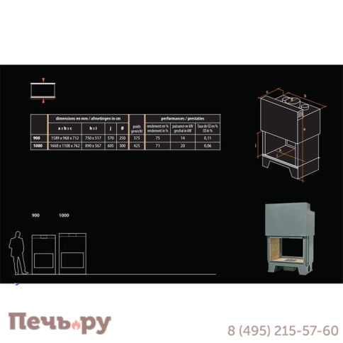 Каминная топка Totem Recto - Verso Frontal 900 фото 4