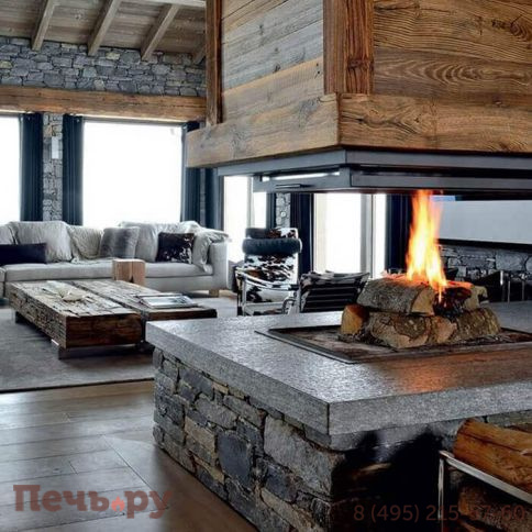 Каминная топка Totem Suspendu 4 Faces 800 (подвесная; c основанием) фото 5