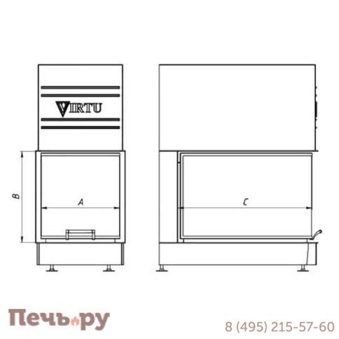 Каминная топка Virtu Style Close Pro VK-T 805050 фото 2