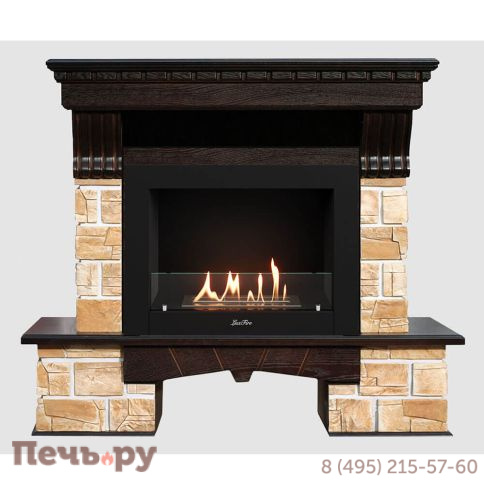 Каминный портал Lux Fire МДФ Гранд Рэд 1280 с биокамином Фаер Бокс 2-33 фото