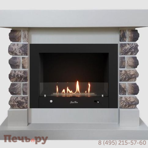 Каминный портал Lux Fire МДФ Крок 1060 с биокамином Фаер Бокс 3-25.5 (белый) фото