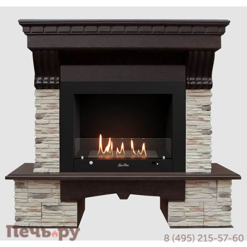 Каминный портал Lux Fire МДФ Куршавель 1210 с биокамином Фаер Бокс 3-25.5 фото