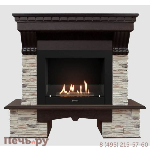 Каминный портал Lux Fire МДФ Куршавель 1280 с биокамином Фаер Бокс 2-33 фото