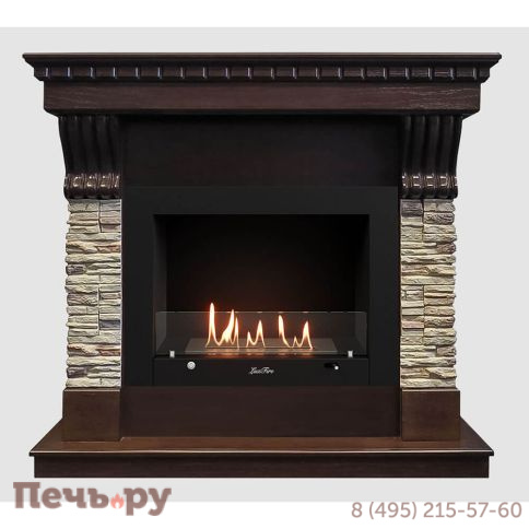 Каминный портал Lux Fire МДФ Марсель 1200 с биокамином Фаер Бокс 3-30 (венге) фото