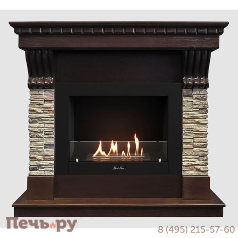 Каминный портал Lux Fire МДФ Марсель 1280 с биокамином Фаер Бокс 2-33 (венге) фото