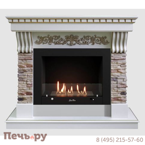 Каминный портал Lux Fire МДФ Марсель Люкс 1100 с биокамином Фаер Бокс 3-25.5 фото