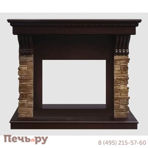 Каминный портал Lux Fire МДФ Монреаль 1280 с биокамином Фаер Бокс 2-33 (венге) фото 2