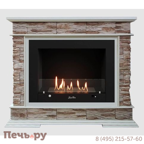 Каминный портал Lux Fire МДФ Памир 1100 с биокамином Фаер Бокс 3-25.5 фото