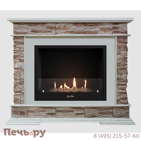 Каминный портал Lux Fire МДФ Памир 1300-33 с биокамином Фаер  Бокс 1-33 фото