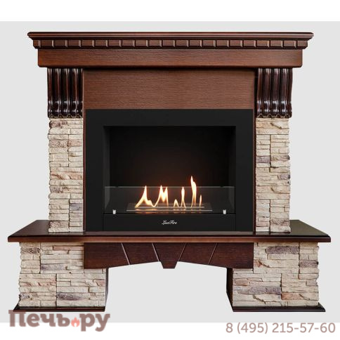 Каминный портал Lux Fire МДФ Соренто 1280 с биокамином Фаер Бокс 2-33 фото