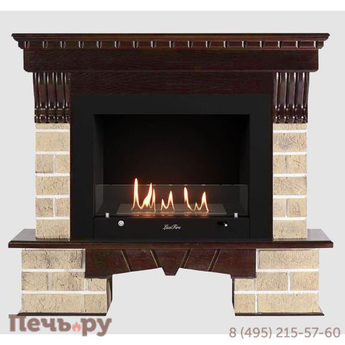 Каминный портал Lux Fire МДФ WS 1210 с биокамином Фаер Бокс 3-25.5 фото
