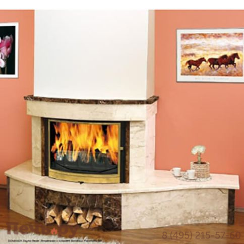 Каминный портал Promet Домино (Daina Reale полированный + Imperador Dark) фото