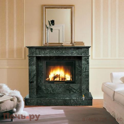 Каминный портал Вашингтон мрамор Верде Гватемала фото