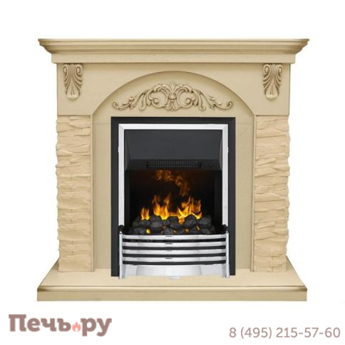 Каминокомплект Dimplex Opti-Myst Bern Сланец крупный бежевый / Алебастр темная патина с очагом Flagstaff фото