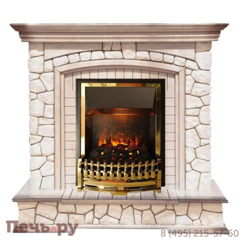 Каминокомплект Dimplex Opti-Myst Preston - Белый/Слоновая кость с патиной с очагом Atherton фото