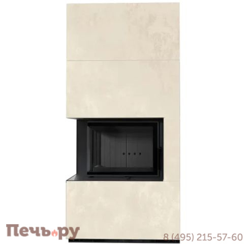 Каминокомплект Kratki Pro Floki в облицовке Fokos Sale, угловое стекло слева фото 3