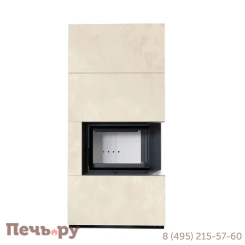 Каминокомплект Kratki Pro Floki в облицовке Fokos Talco, угловое стекло справа фото 3