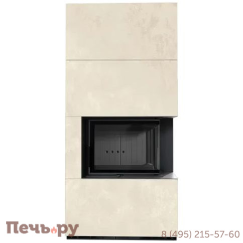 Каминокомплект Kratki Pro Floki в облицовке Fokos Talco, угловое стекло справа фото 4