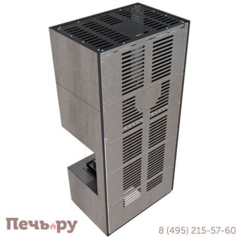 Каминокомплект Kratki Pro Floki в облицовке Naturali Pietra di Savoia Grigia Bocciardata, угловое стекло справа фото 5