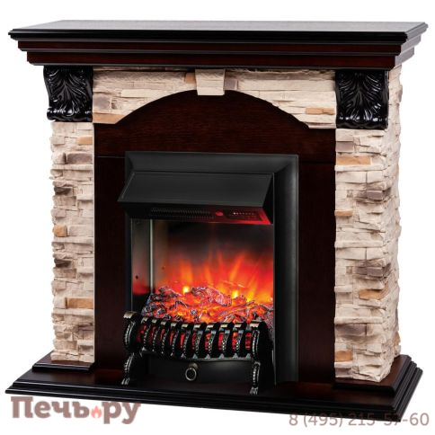 Каминокомплект RealFlame Dublin Rock с очагом Fobos Lux Black RC фото 3