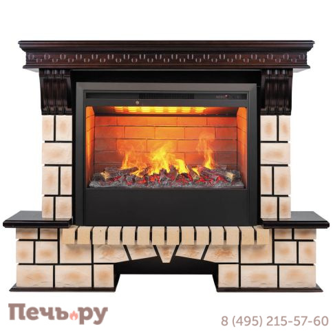 Каминокомплект RealFlame Stone Brick c 3D Helios 26 фото
