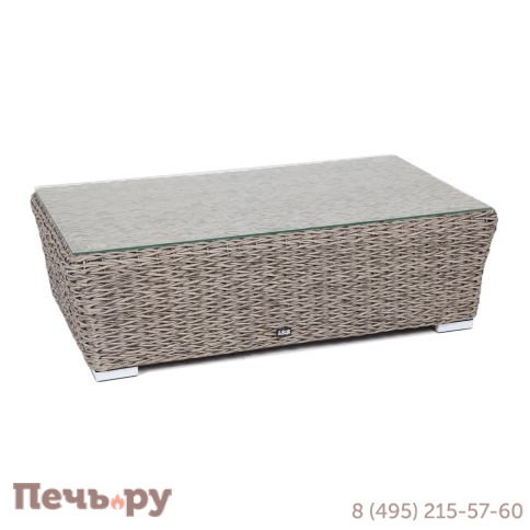 Капучино 4SiS журнальный столик из искусственного ротанга (гиацинт), цвет cерый фото