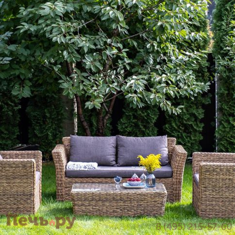 Капучино 4SiS журнальный столик из искусственного ротанга (гиацинт), цвет соломенный фото 2