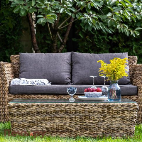 Капучино 4SiS журнальный столик из искусственного ротанга (гиацинт), цвет соломенный фото 4