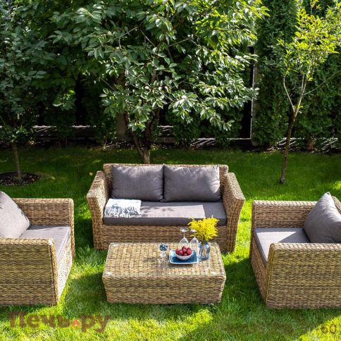 Капучино 4SiS журнальный столик из искусственного ротанга (гиацинт), цвет соломенный фото 7