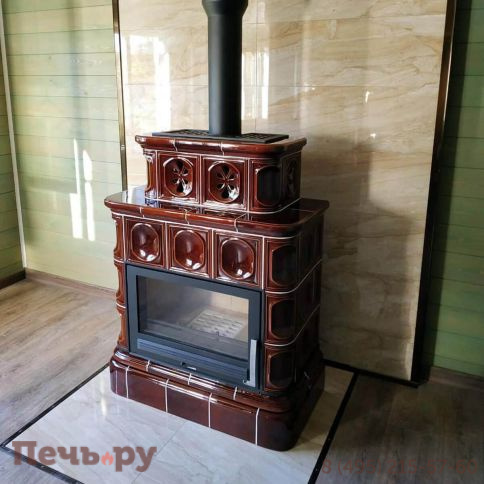 Керамическая печь ABX Karelie, с кафельным цоколем, с теплообменником фото 5