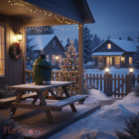 Керамический гриль Green Kamado M фото 2