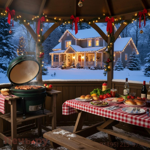 Керамический гриль Green Kamado S фото 2