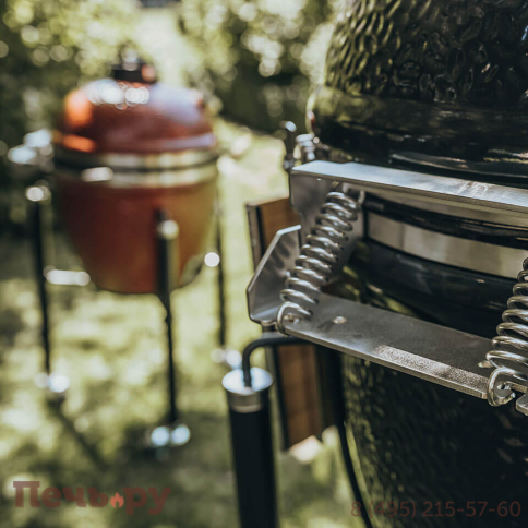 Керамический гриль Monolith Classic Pro serie 2.0 Red с боковыми столиками и подставкой фото 8