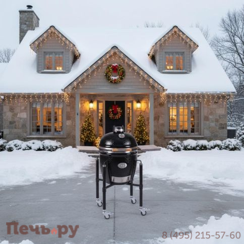 Керамический гриль Monolith Classic Pro Series 2.0 Black с боковыми столиками и подставкой фото 3