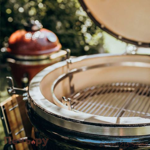 Керамический гриль Monolith Classic Pro Series 2.0 Black с боковыми столиками и подставкой фото 8