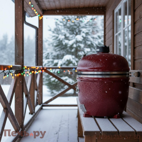 Керамический гриль Monolith Lechef Pro 2.0 Red без боковых столиков и подставки фото 3