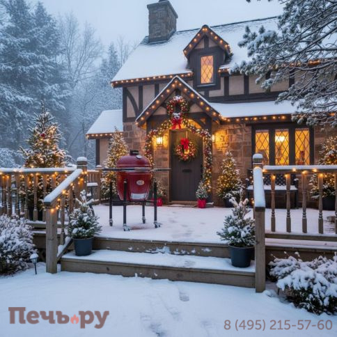 Керамический гриль Monolith Lechef Pro Series 2.0 Red с боковыми столиками и подставкой фото 3